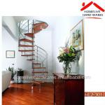 Fashion and concise stainless steel with wood interior spiral staircase suitable for villa or home