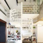 Indoor White Metal Spiral Stairs