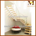 SS-04 glass railing wood staircase