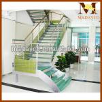 L-shaped Design Glass Trends Steel Railing Stair