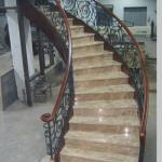 Staircase with Iron Works Railing (marble steps)