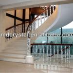 crystal glass spiral staircase design for home decoration