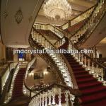 Indoor high transparency hotel crystal stair railings for glass home decoration