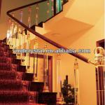 indoor high transparency hotel crystal spiral staircase balustrade for glass stone home decoration