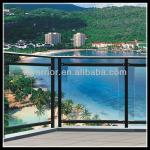 Glass balcony balustrade system for sightseeing-