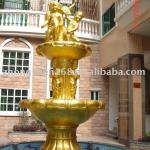 fiberglass(FRP) fountain with goldenleaf