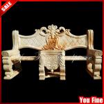 Garden carved outdoor marble bench