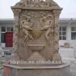Western Hand Carved Large Size Stone Water Wall Fountain-YILIN-0803-08