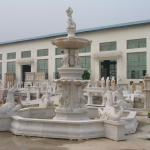 Full hand-carved outdoor stone fountain