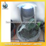 Garden black granit fountains with light
