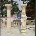 decorative marble stone gate pillar design for sale-YF-C004