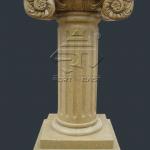 Carving Natural Yellow Granite Roman Columns