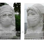 Outdoor white marble stone sculpture