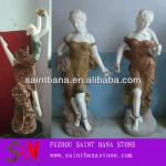 SBN-WS7-293 brown and green marble standing and dancing lady Sculpture