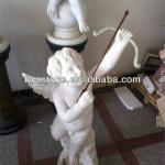 China white marble baby angel carving/cute little angel sculpture