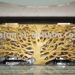 Golden tree hotel wall sculpture with 24k real gold