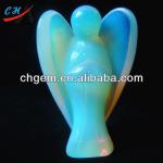 opal semi precious stone angel carving