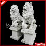 Classical handcarved large marble lion sculpture