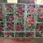Stone carving interior decorative brick walls red rose flowers pictures