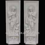 200cm high white marble female with child relief