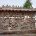 Marble Relief With Red-crowned Crane Carving-HT-H-FD028
