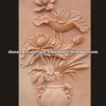 Flower stone sculpture relief