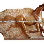 Horse stone sculpture relief