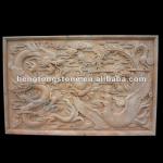Chinese Antique Style Marble Wall Dragon Relief
