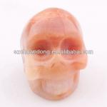 Natural Pink Aventurine Skeleton Head carving,wholesale stone carving