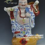 Pottery statue with the god of wealth design