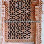 Carving Red Marble Door Jali