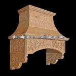 European white travertine stone kitchen hood