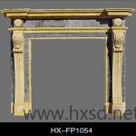 HX-FP1052 yellow &amp; black marble carving fireplace