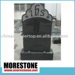 Top Polished Carving Headstone with Standard Base