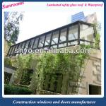 Laminated glass for the roof and double glass for the window door aluminium glass winter garden