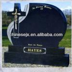 Black granite tombstone