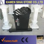 Cheap black granite gravestone polished