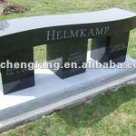 Shanxi black granite cemetery headstones benches