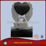 beautiful cemetery blank headstones swan heart black granite monument