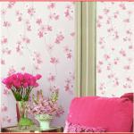 Pink Elegant Floral Design Country Style Vinyl Wall Paper-NPP236307
