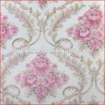 European Wallpaper Romantic Floral Design PVC Wall Paper
