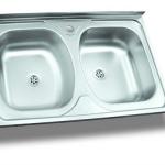 50x80 Lay-on Double Bowl Stainless Steel Kitchen Sink (DE313) DE313