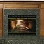 Arlington Home Collection Fireplace Mantel 500 Series Raised Hearth Distressed Brown Cherry