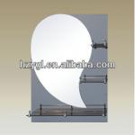 Bathroom Accessories Grey Bathroom Double Mirror with Glass Shelf YGL66115