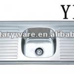 Big size stainless steel single sink whit board B-011