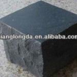 black natural paving stone of construction material black basalt