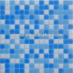 Blue Mix White Common Glass Mosaic Tile MO01