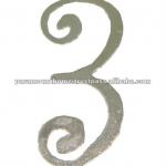Decorative Number- 3 Made of Iron With Nickel Finish S19843