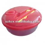 Eco-friendly big plastic lunch bowls with fork and knife LG15