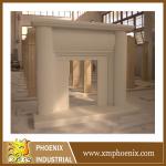 European style natural stone indoor marble stove surround xpic-070